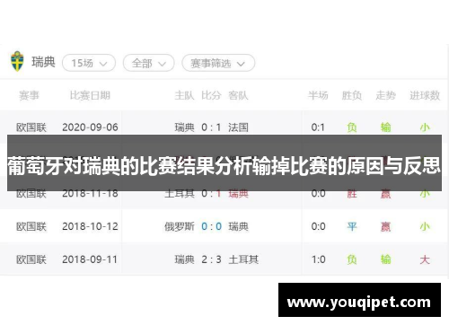 葡萄牙对瑞典的比赛结果分析输掉比赛的原因与反思